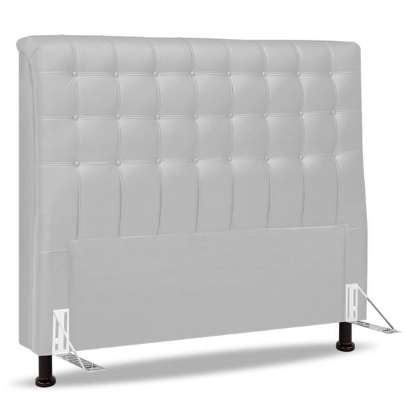 Imagem de Cabeceira Cama Box Casal Ciara 140cm Botonê com Frame Sintético Branco - Abmaza