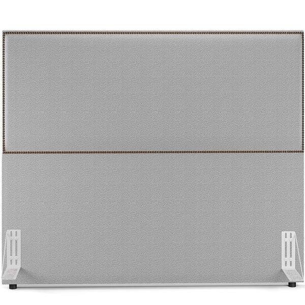 Imagem de Cabeceira Cama Box Casal Com Tachas 140 cm Vicenza L02 Bouclê Cinza - Lyam Decor