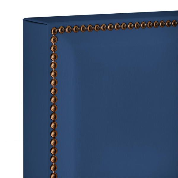 Imagem de Cabeceira Cama Box Casal Com Tachas 140 cm Vicenza L02 Suede Azul Marinho - Lyam Decor