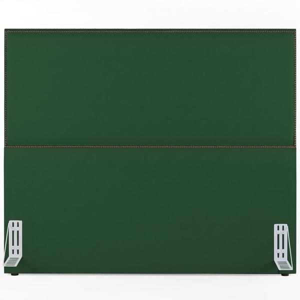 Imagem de Cabeceira Cama Box Casal Com Tachas 140 cm Vicenza L02 Suede Verde Musgo - Lyam Decor