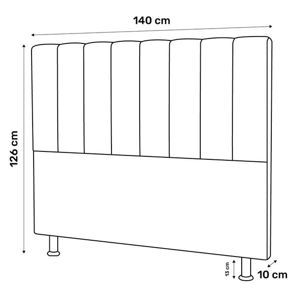 Imagem de Cabeceira Cama Box Casal Cora 140cm Suede Cinza Claro - Desk Design