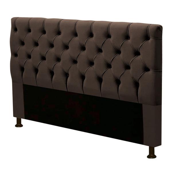 Imagem de Cabeceira Cama Box Casal Cristal 140cm Suede Marrom Chocolate - Abmaza