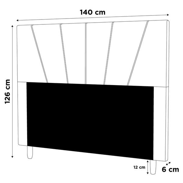 Imagem de Cabeceira Cama Box Casal Dallas 140cm Veludo Cinza - Desk Design