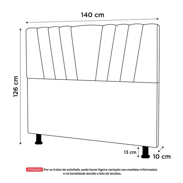 Imagem de Cabeceira Cama Box Casal Dublin 140cm Suede Bege - Abmaza