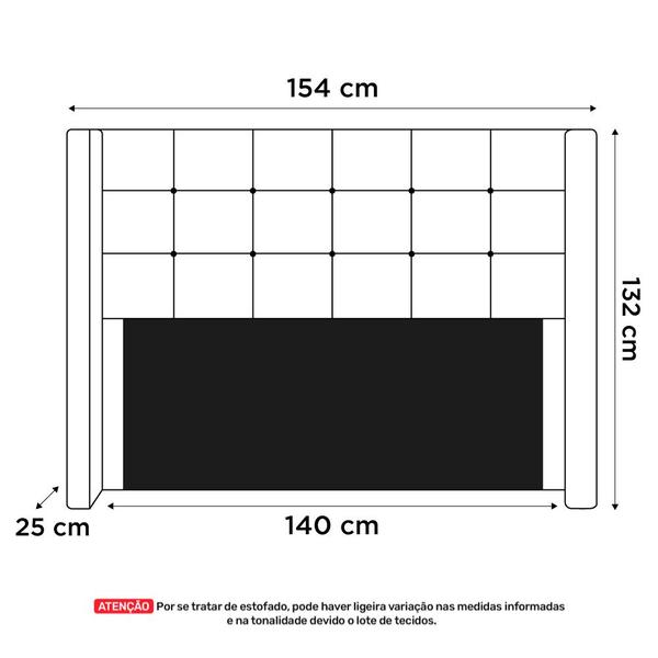 Imagem de Cabeceira Cama Box Casal Gioconda 140cm Com Frame Veludo Bege - Desk Design