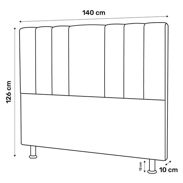 Imagem de Cabeceira Cama Box Casal Grace 140cm Sintético Preto - Abmaza