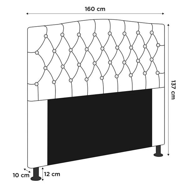 Imagem de Cabeceira Cama Box Casal Italia 160cm Veludo Marrom