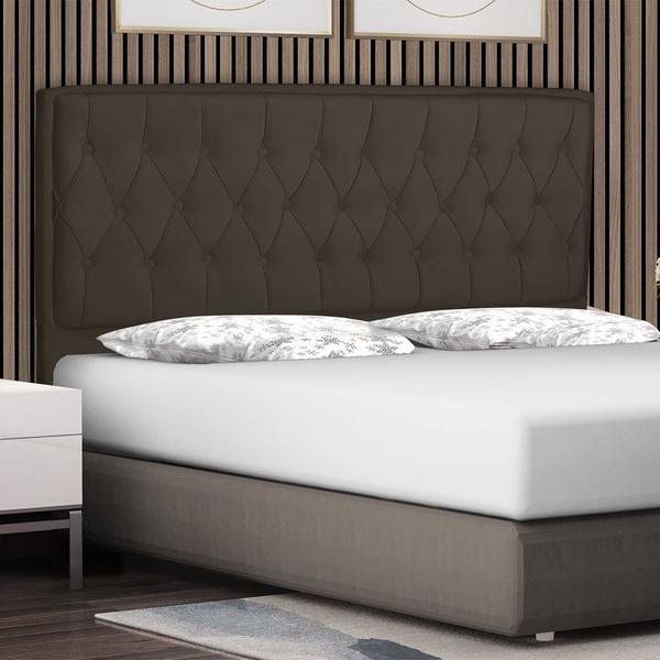 Imagem de Cabeceira Cama Box Casal Jadi 140 Cm Suede Marrom