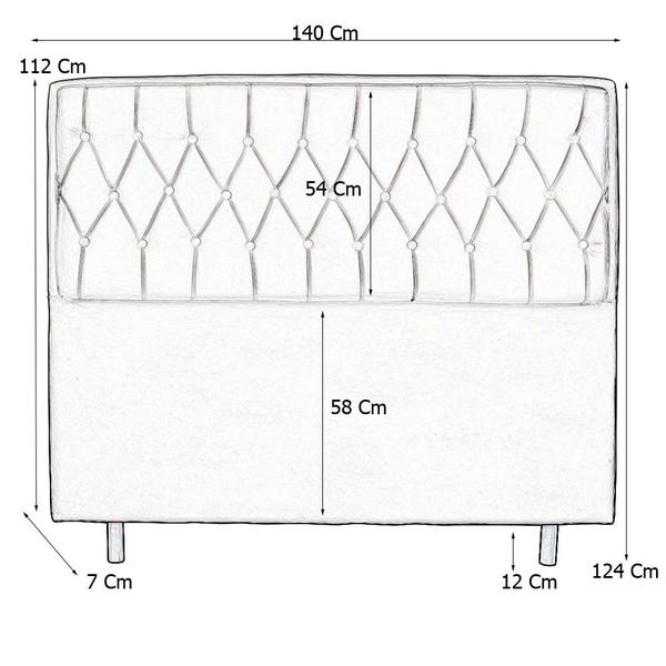 Imagem de Cabeceira Cama Box Casal Jadi 140 Cm Suede Marrom