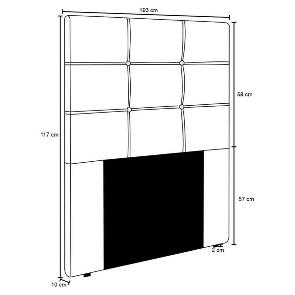 Imagem de Cabeceira Cama Box Casal King 193cm D10 Esmeralda Corano Branco - Mpozenato