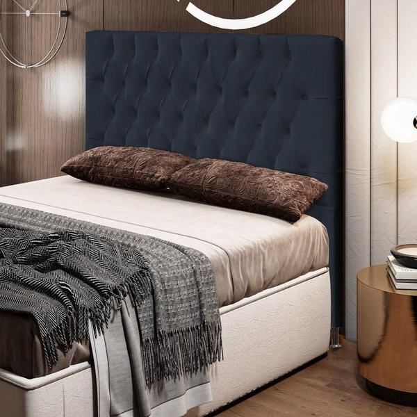 Imagem de Cabeceira Cama Box Casal King 193cm Diamante Corano Preto