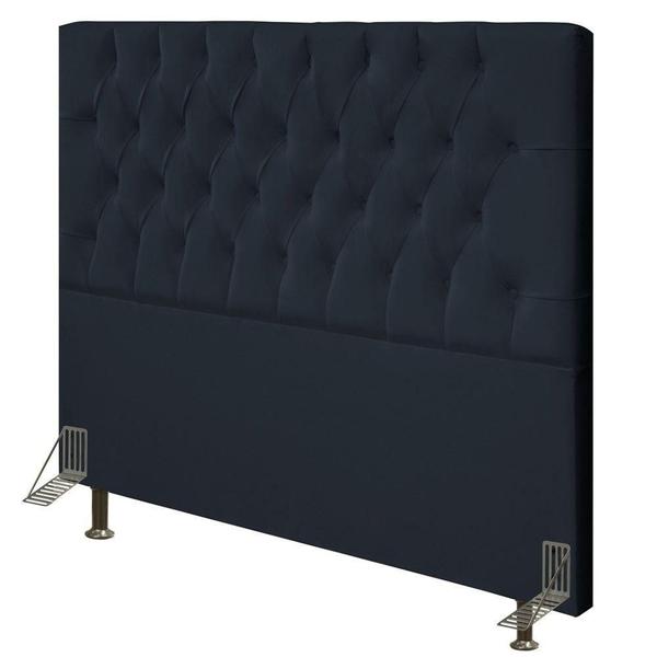 Imagem de Cabeceira Cama Box Casal King 193cm Diamante D10 Suede Preto