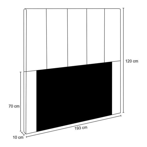 Imagem de Cabeceira Cama Box Casal King 193cm Pérola D10 Suede Preto