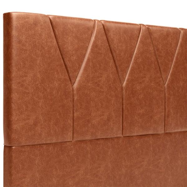 Imagem de Cabeceira Cama Box Casal King 195 cm Aurora W01 material sintético Camel - Lyam Decor