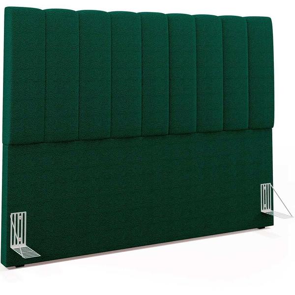 Imagem de Cabeceira Cama Box Casal King 195 cm Dália W01 Bouclê Verde - Lyam Decor