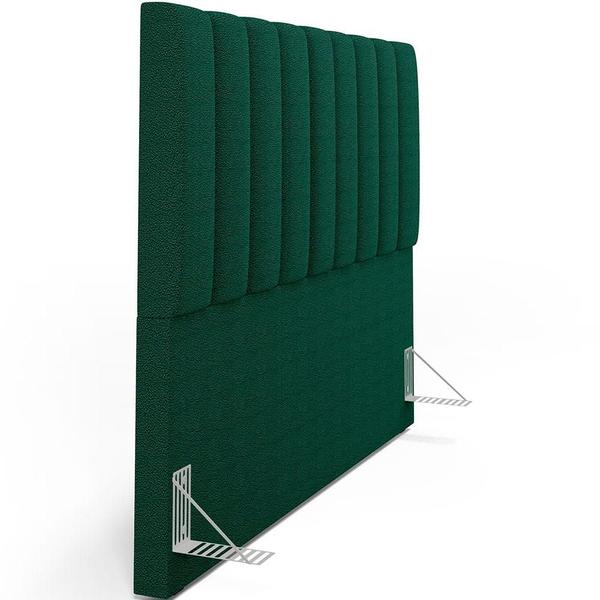 Imagem de Cabeceira Cama Box Casal King 195 cm Dália W01 Bouclê Verde - Lyam Decor