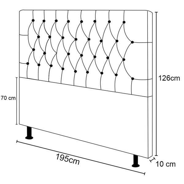 Imagem de Cabeceira Cama Box Casal King 195cm Diamante Veludo J02 Bege - Mpozenato