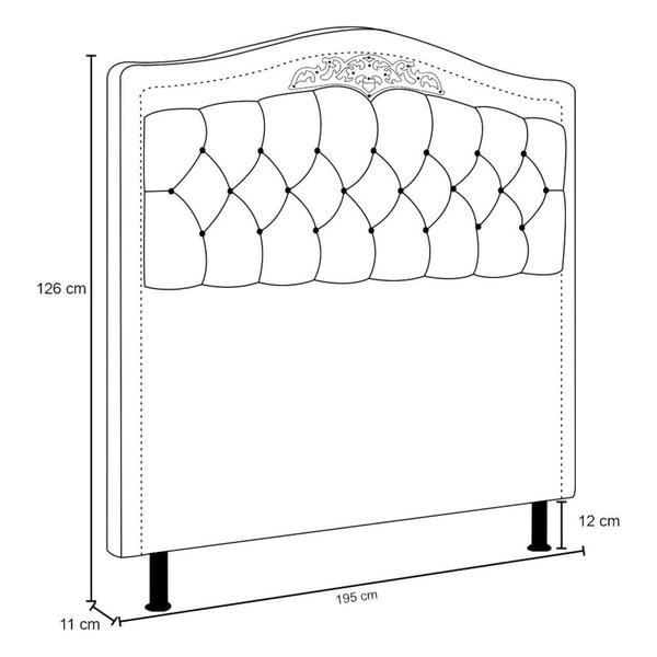 Imagem de Cabeceira Cama Box Casal King 195cm Imperial J02 Corano Areia - Mpozenato