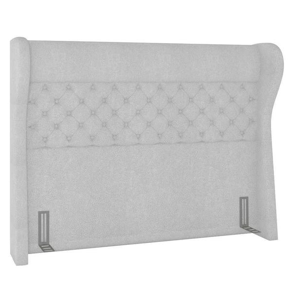 Imagem de Cabeceira Cama Box Casal King 195cm Trinidad P02 Boucle Branco - Mpozenato