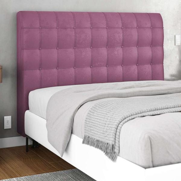 Imagem de Cabeceira Cama Box Casal King Size Ciara 195cm Botonê com Frame Suede Rosa - Abmaza