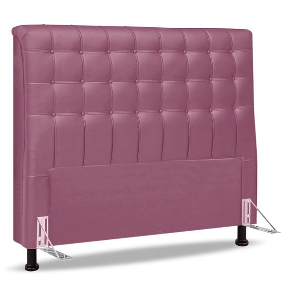 Imagem de Cabeceira Cama Box Casal King Size Ciara 195cm Botonê com Frame Suede Rosa - Desk Design