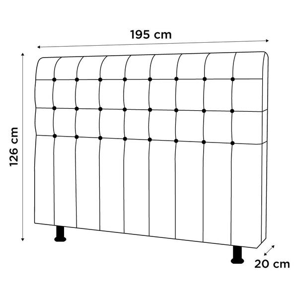 Imagem de Cabeceira Cama Box Casal King Size Dahlia 195cm Com Frame Veludo Azul Marinho - Abmaza