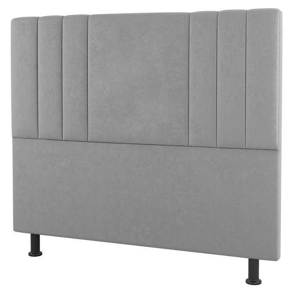 Imagem de Cabeceira Cama Box Casal King Size Grace 195cm Suede Cinza Claro - Abmaza