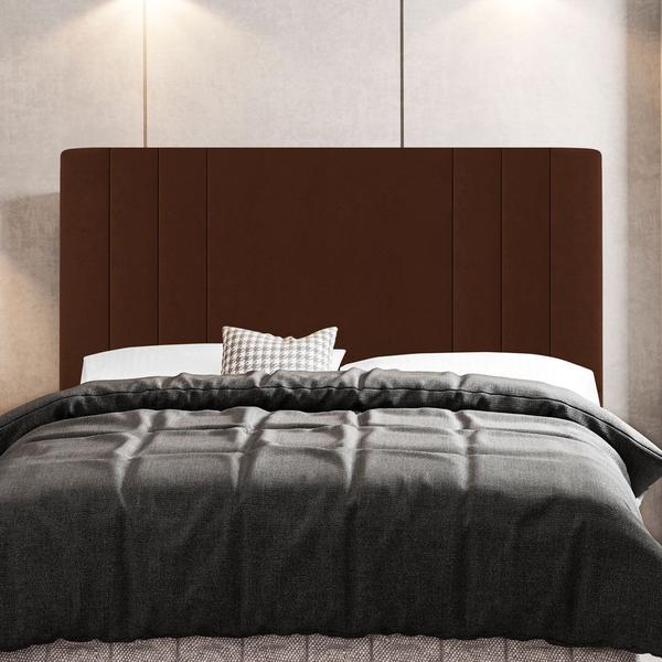 Imagem de Cabeceira Cama Box Casal King Size Grace 195cm Suede Terracota - Abmaza