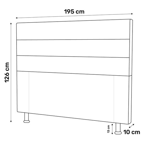 Imagem de Cabeceira Cama Box Casal King Size Malik 195cm Sintético Branco - Abmaza