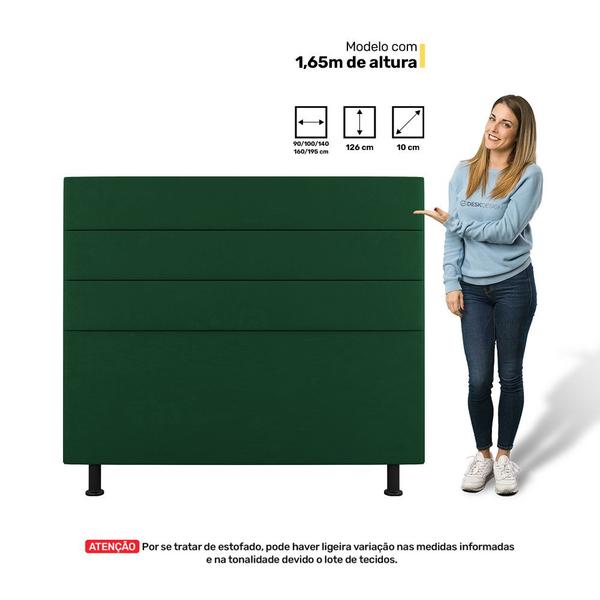 Imagem de Cabeceira Cama Box Casal King Size Malik 195cm Suede Verde - Abmaza