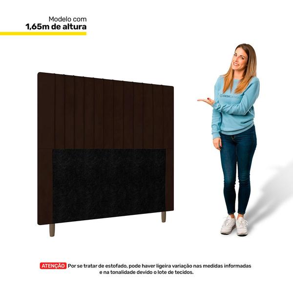 Imagem de Cabeceira Cama Box Casal King Size Nala 195cm Corano Marrom - Abmaza