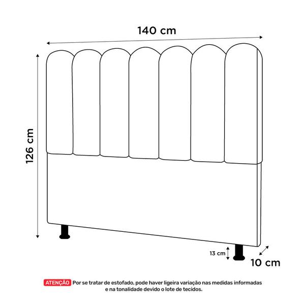 Imagem de Cabeceira Cama Box Casal Lana 140cm Suede Cinza Claro - Abmaza