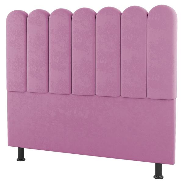 Imagem de Cabeceira Cama Box Casal Lana 140cm Suede Rosa - Desk Design