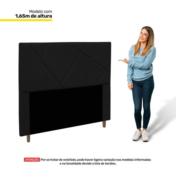 Imagem de Cabeceira Cama Box Casal Mali 140cm Corano Preto - Abmaza