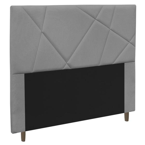 Imagem de Cabeceira Cama Box Casal Mali 140cm Suede Cinza - Desk Design