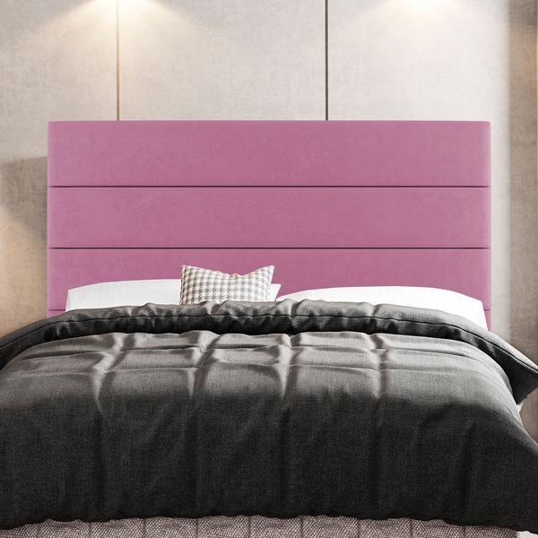 Imagem de Cabeceira Cama Box Casal Malik 140cm Suede Rosa - Abmaza