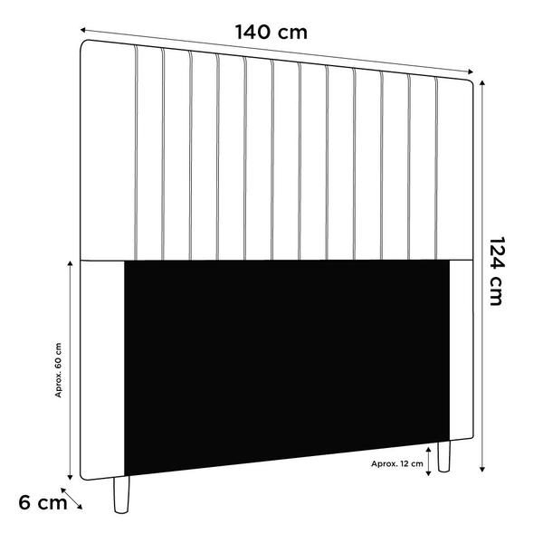 Imagem de Cabeceira Cama Box Casal Nala 140cm Corano Bege - Abmaza