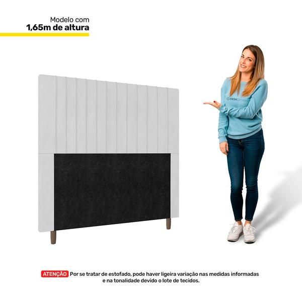 Imagem de Cabeceira Cama Box Casal Nala 140cm Corano Branco - Desk Design