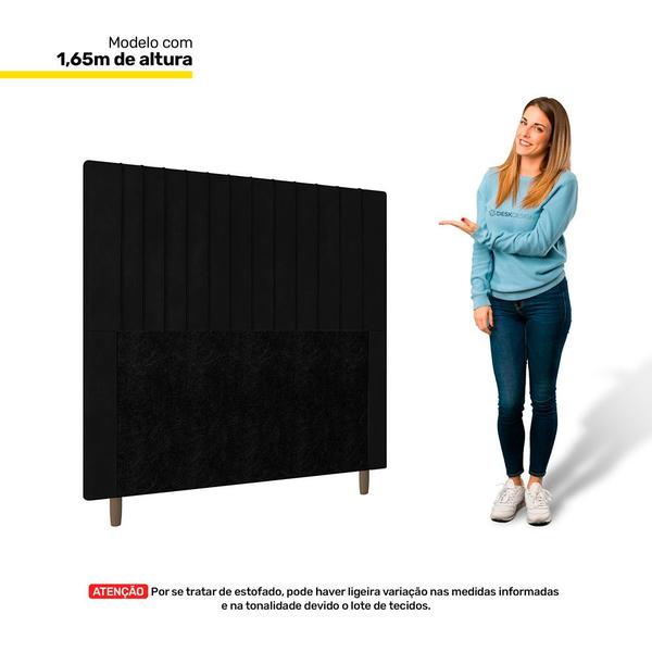 Imagem de Cabeceira Cama Box Casal Nala 140cm Corano Preto - Desk Design