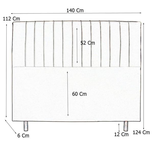 Imagem de Cabeceira Cama Box Casal Namur 140 Cm Suede Bege Claro