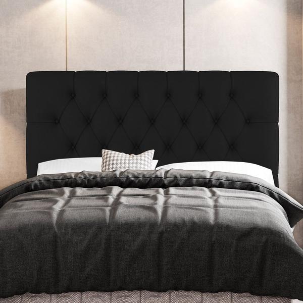 Imagem de Cabeceira Cama Box Casal Nice 140cm Suede Preto - Abmaza