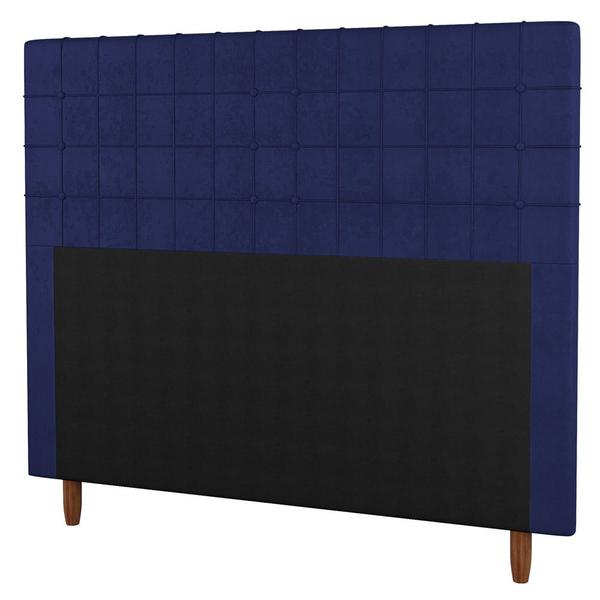 Imagem de Cabeceira Cama Box Casal Parisis 140cm Veludo Azul - Abmaza