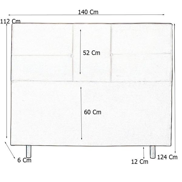 Imagem de Cabeceira Cama Box Casal Poliana 140 Cm Suede Azul Marinho - MV Estofados Shop