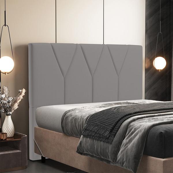 Imagem de Cabeceira Cama Box Casal Queen 160 cm Aurora W01 Facto Cinza - Lyam Decor