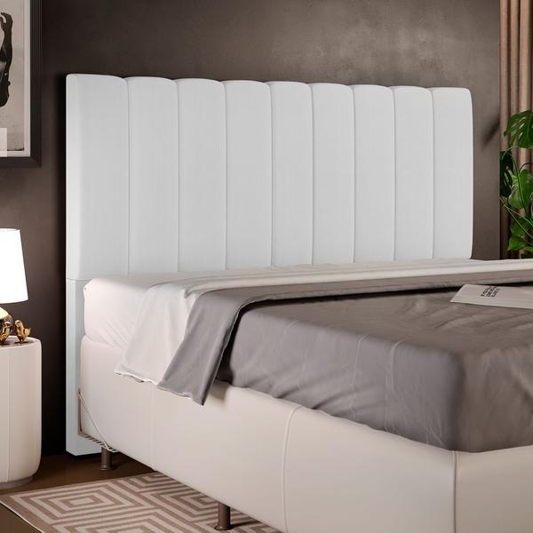 Imagem de Cabeceira Cama Box Casal Queen 160 cm Dália W01 Facto Branco - Lyam Decor