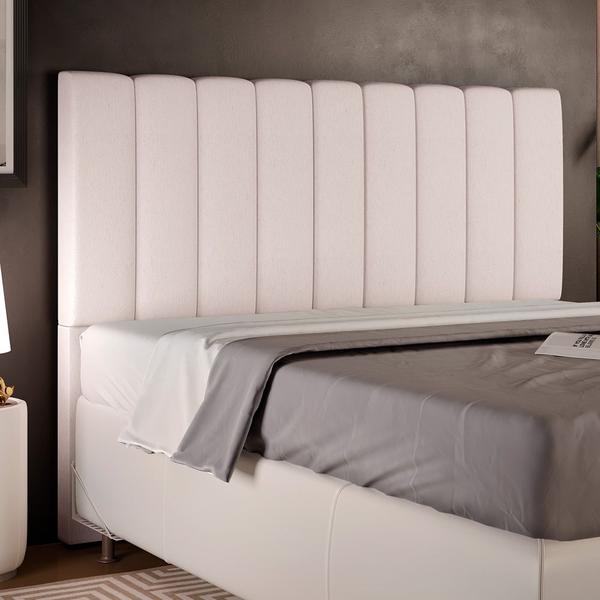 Imagem de Cabeceira Cama Box Casal Queen 160 cm Dália W01 Linho Cru - Lyam Decor