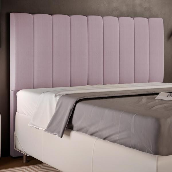 Imagem de Cabeceira Cama Box Casal Queen 160 cm Dália W01 Suede Rosê - Lyam Decor