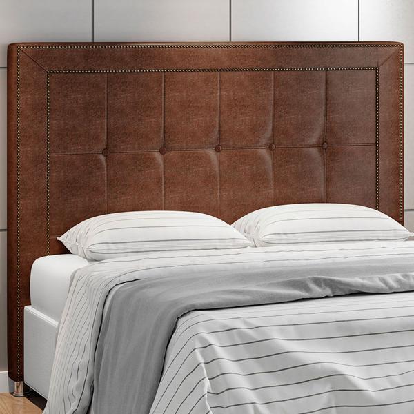 Imagem de Cabeceira Cama Box Casal Queen 160 cm P05 Atenas material sintético Marrom - Lyam Decor