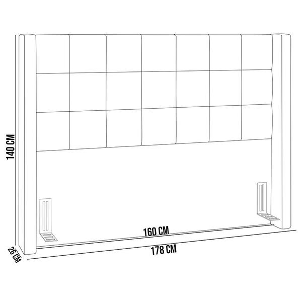 Imagem de Cabeceira Cama Box Casal Queen 160 cm P05 Paris Linho Cinza Escuro - Lyam Decor