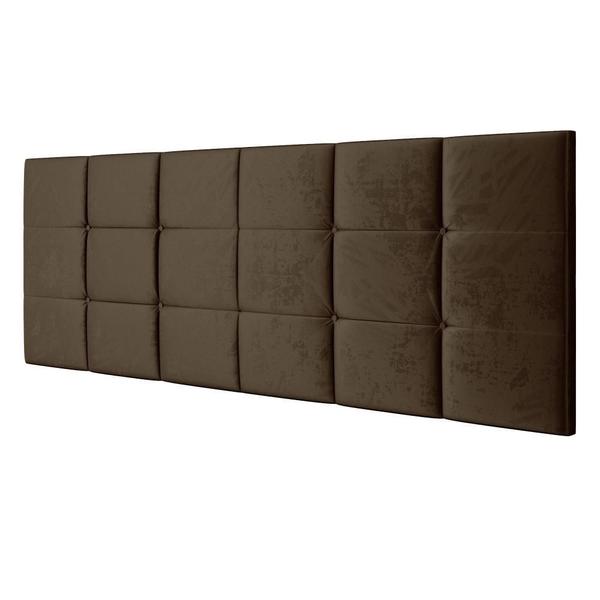 Imagem de Cabeceira Cama Box Casal Queen 1,60 Suspensa Bia Suede - Marrom - RPM Móveis